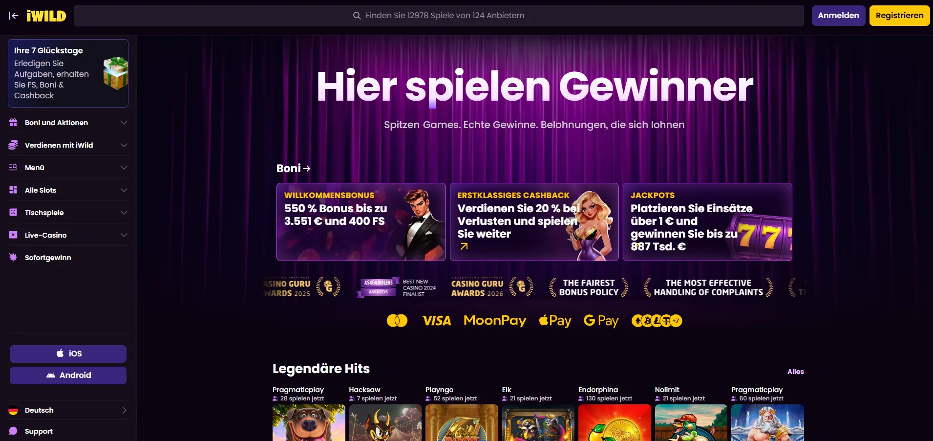 iWild Casino Anmeldung