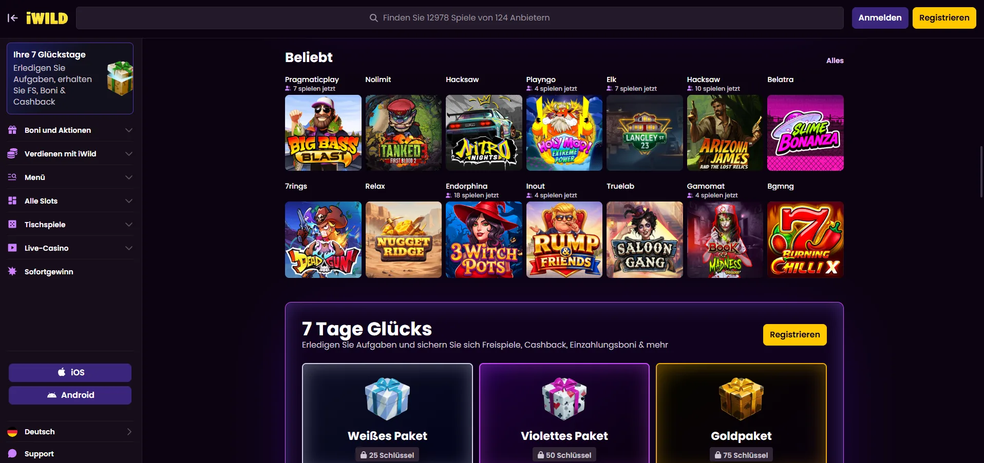 iWild Casino Spielkatalog